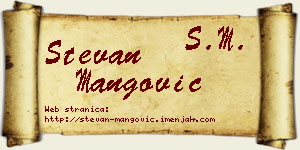 Stevan Mangović vizit kartica